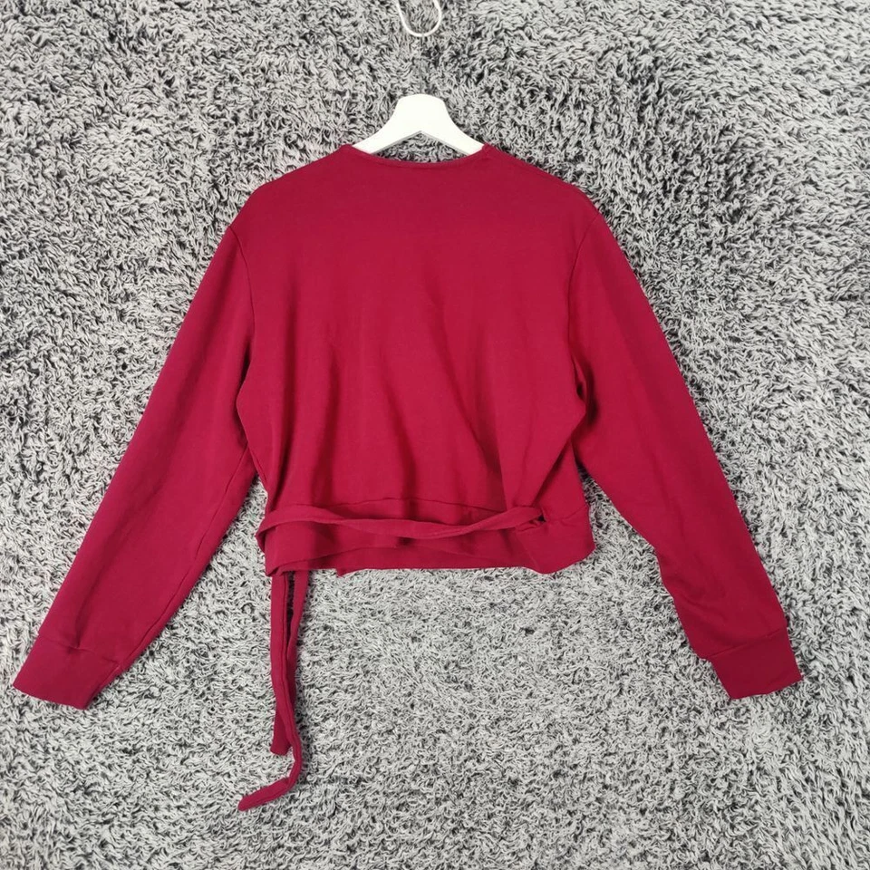 Fabletics Burgundy Wrap Crop Sweatshirt Ballet Dance Athletic Workout Womens XXL - Image 3 of 4