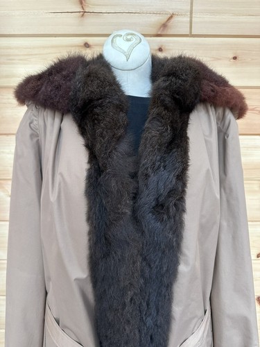 Mano Swartz Ranch Raised Opossum Women's Vintage All Weather Coat & Hood - Picture 6 of 20