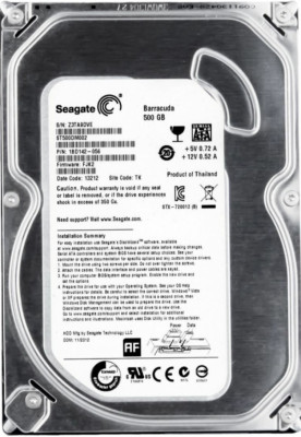 FESTPLATTE SEAGATE BARRACUDA 500GB ST500DM002 7200U/min 16MB SATA III 3.5'' Zoll