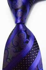 New Classic Paisley Purple Lavender JACQUARD WOVEN 100 Silk Men's Tie Necktie