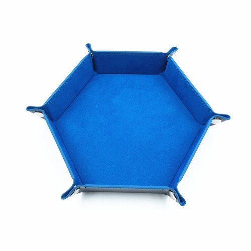 Bandeja de dados de cuero PU plegable hexagonal porta dados bandeja para juego de mesa D&D RPG - Imagen 11 de 16