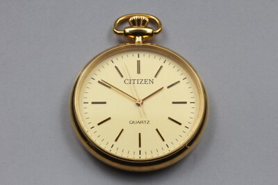 N MINT* CITIZEN Pocket Quartz Watch 9633-S045517 Gold UNI-SEX 36mm