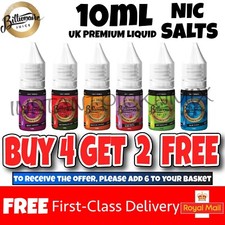 Billionaire Juice 10ml Nic Salt Sals e liquid Vape Juice Flavour 50 50 10mg 20mg