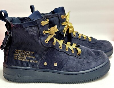 Nike Men's 6 SF AFl Mid Obsidian Urban Utility Back-Zip Navy Sneakers 917753-400