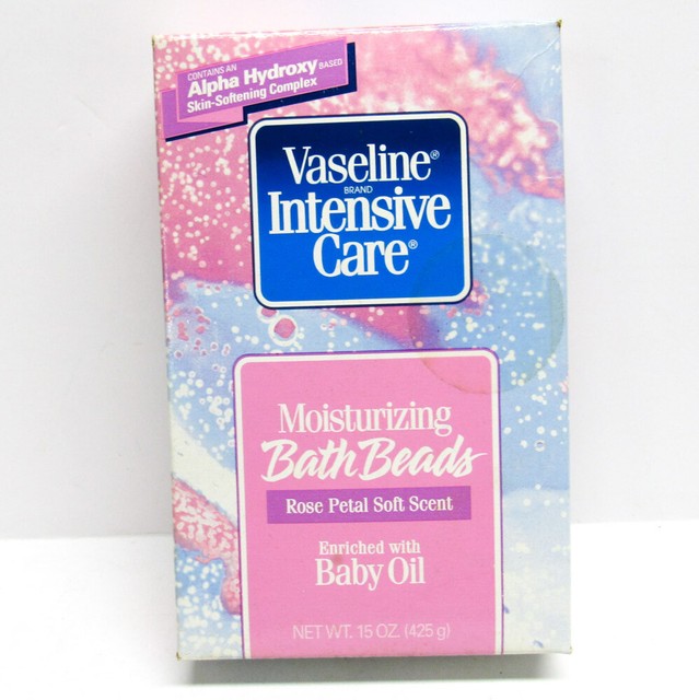 Vaseline Intensive Care Moisturizing Bath Beads ROSE PETAL Baby Oil 15