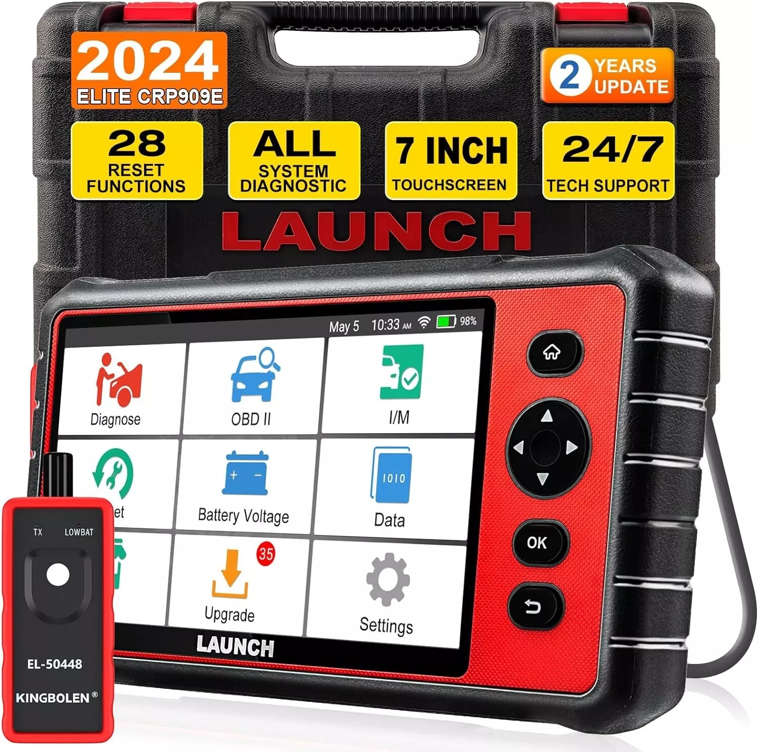 Launch CRP909E OBD2 Full System Scanner OBD2 Car Diagnostic Tool DPF ABS TPMS