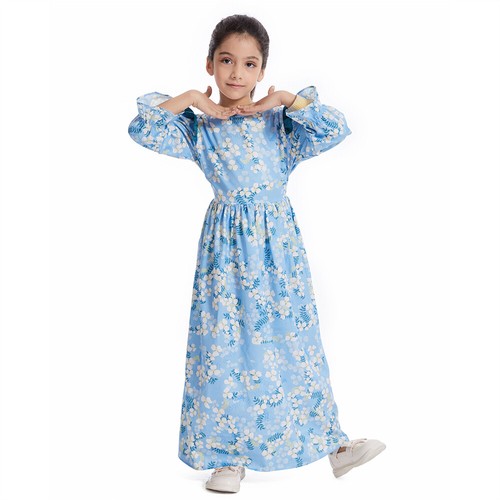 Mädchen Maxikleid Muslim Kinder Gebetsgewand Ramadan Abaya Islamische Kinder Kaftan - Bild 158 von 202