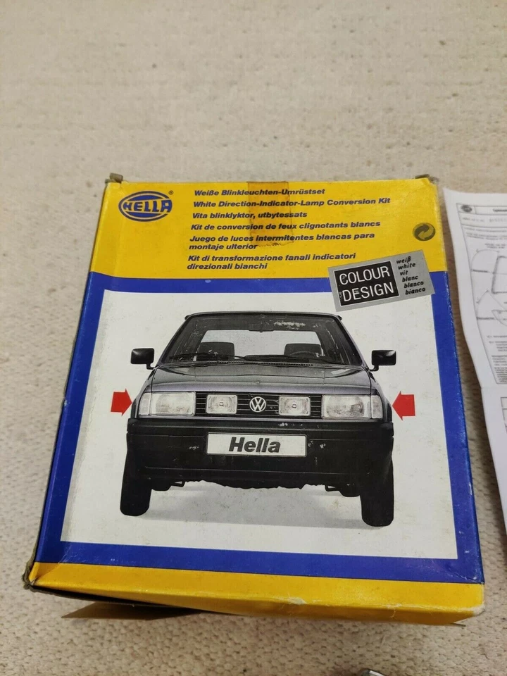 Neu VW Polo 86C 80C Hella Blinkleuchte weiss rechts links (Paar) Mk1 Classic - Bild 3 von 4