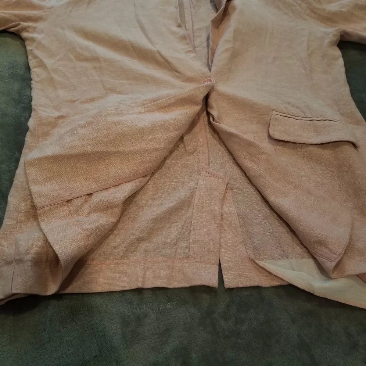 Abound Womens Linen Blend One-Button Blazer Jacket Long Sleeve Pink Size Medium