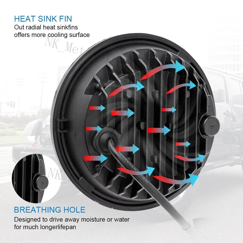 Faro LED más brillante de 5-3/4" 5,75" pulgadas DRL + Soporte de carcasa para motocicleta Foto 3 de 4