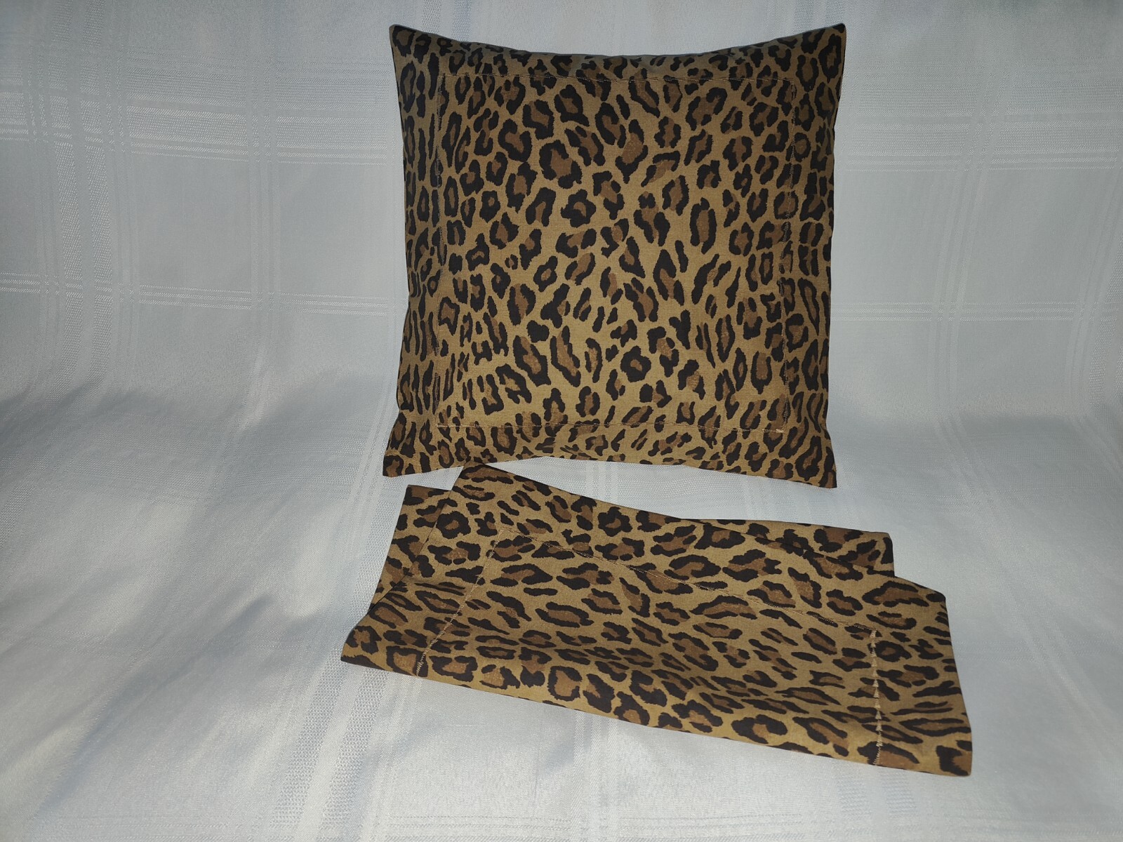 2 RALPH LAUREN ARAGON LEOPARD TOSS PILLOW COVER SHAMS (16x16 inch) New