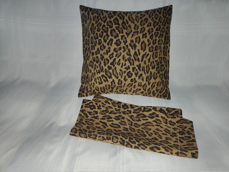 2 fundas de almohada Ralph Lauren Aragón Leopardo Lanzamiento (16x16 pulgadas) Nuevas Foto 3 de 4