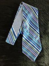 Tommy Hilfiger Silk Neck Tie Multi Colored Striped Made in USA Necktie