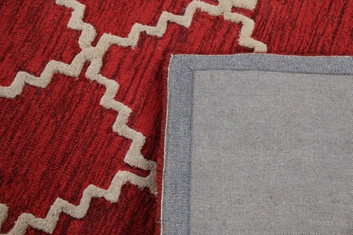 Alfombra vestíbulo de lana contemporánea hecha a mano 5x8 enrejados - Imagen 9 de 12
