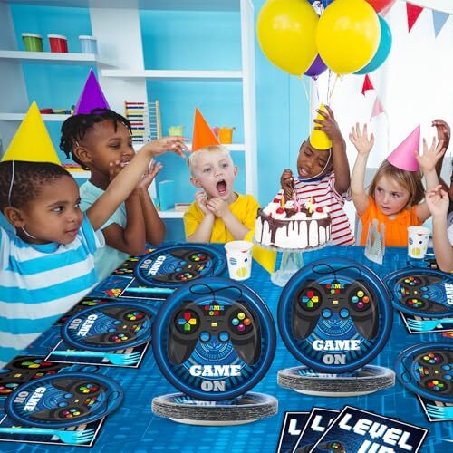 Video Game Party Supplies Tableware Set for 20 Guests Gaming Party Birthday - Picture 6 of 7