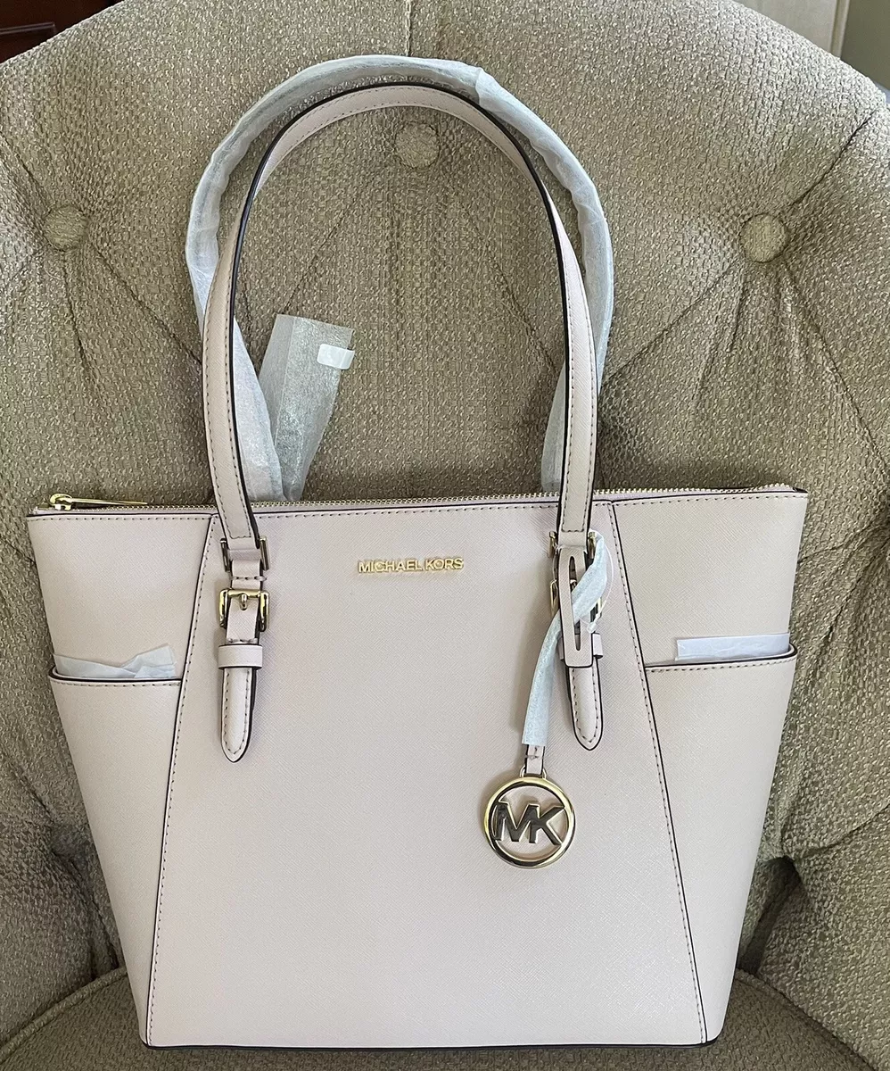 Michael Kors Charlotte Large Saffiano Leather Top-Zip Tote Bag