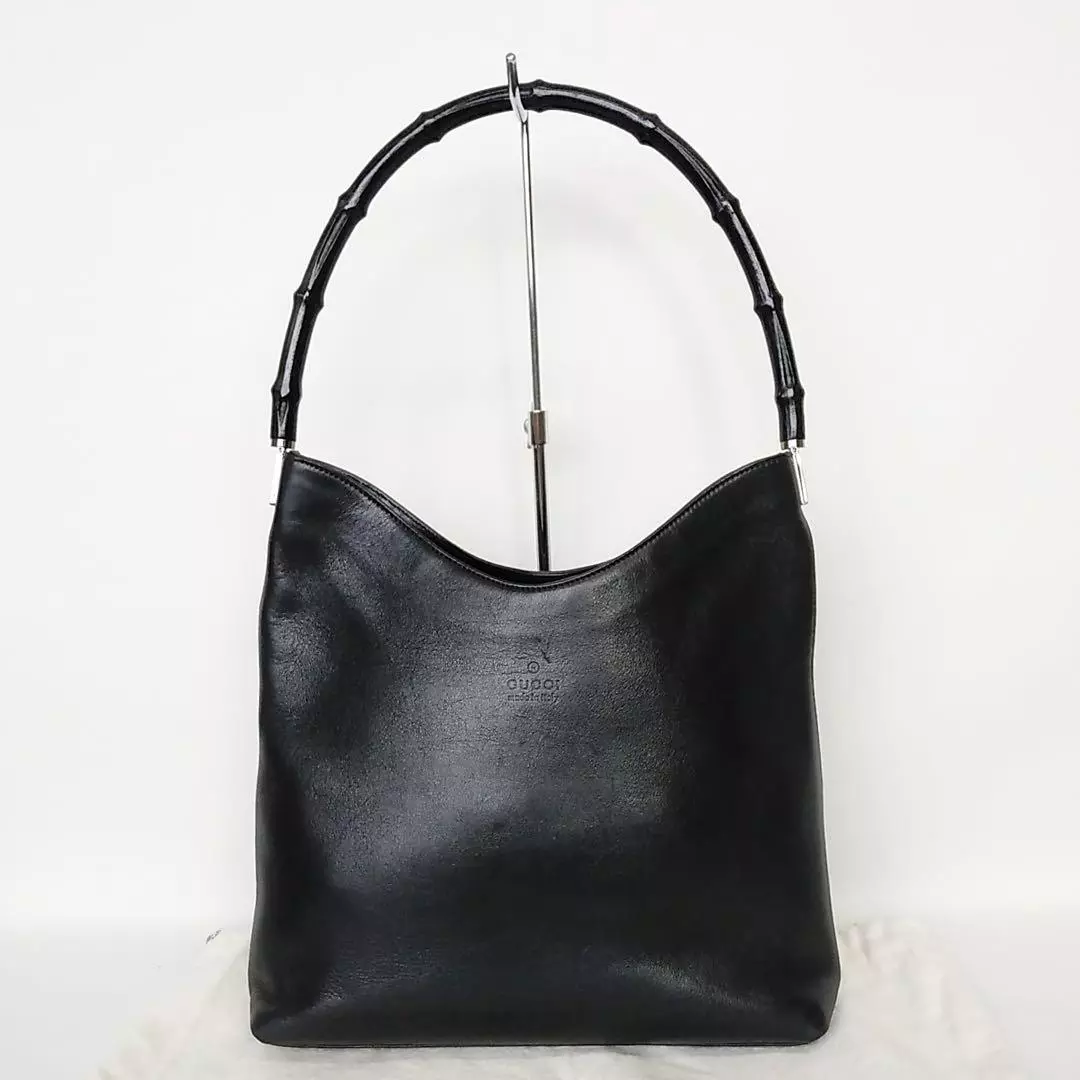 2410 117 Gucci Bamboo Line One Shoulder Bag Black #PCCOE7