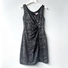 Yoana Baraschi Sheath Dress Metallic Black Anthropologie 4 Cocktail WhimsiGoth