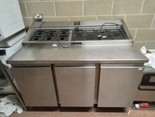 3 Door Salad Prep Station in stainless steel