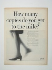 Vintage 1960s Xerox Print AD Women Legs How Many Copies to the Mile Ad Copier