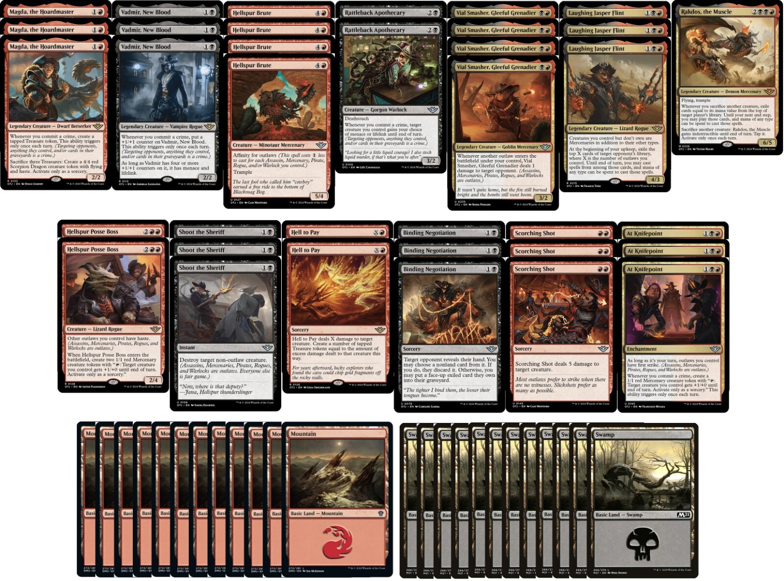 Elite Rakdos Outlaw Crime MTG Deck Red Black Very Powerful 60 Card!!! eBay