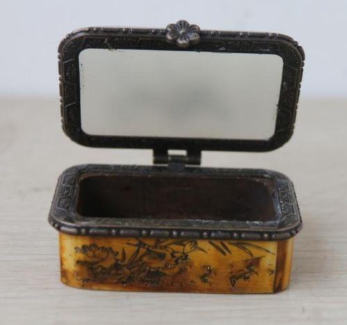 Chinese white jade Hand Carved Horse Jewelry box - Picture 3 of 5