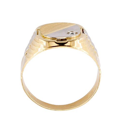 Anello Uomo Oro Giallo 18 kt e Zircone Chevalier Scudo NUOVO E ORIGINALE - Foto 2 di 3