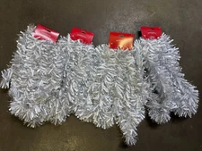 NEW 10' Tinsel Christmas Garland White Silver - Wondershop Lot of 4 NEW!