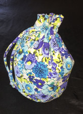 Vera Bradley Blueberry Blooms Ditty Bag foderato in plastica floreale blu viola