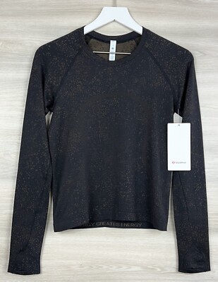 Lululemon Swiftly Tech LS 2.0 Race Size 6 Distorted Noise Black