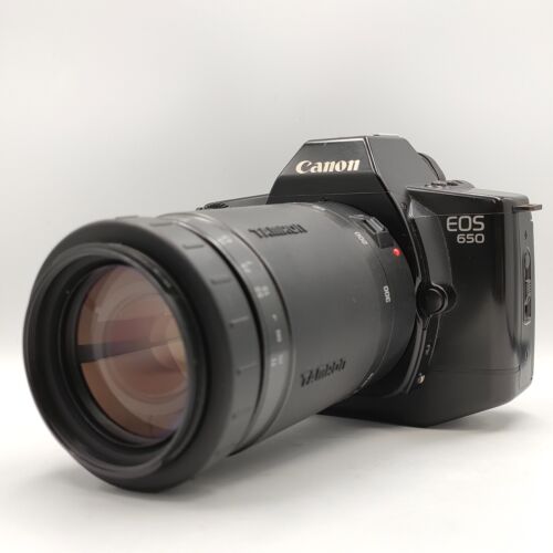 Canon EOS 650 Spiegelreflexkamera 35 mm Gehäuse + Tamron Objektiv 100–300 mm f/5–6,3 – wie besehen - Bild 1 von 10