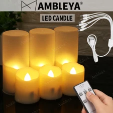 6× Rechargeable Flicker Flameless LED Tea Lights LED Candle Timer Remote Control