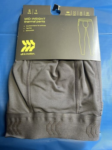 2 Pk. Men's Mid-Weight Thermal Pants - All in Motion Gray Size Small - New! - 第 1/4 張圖片