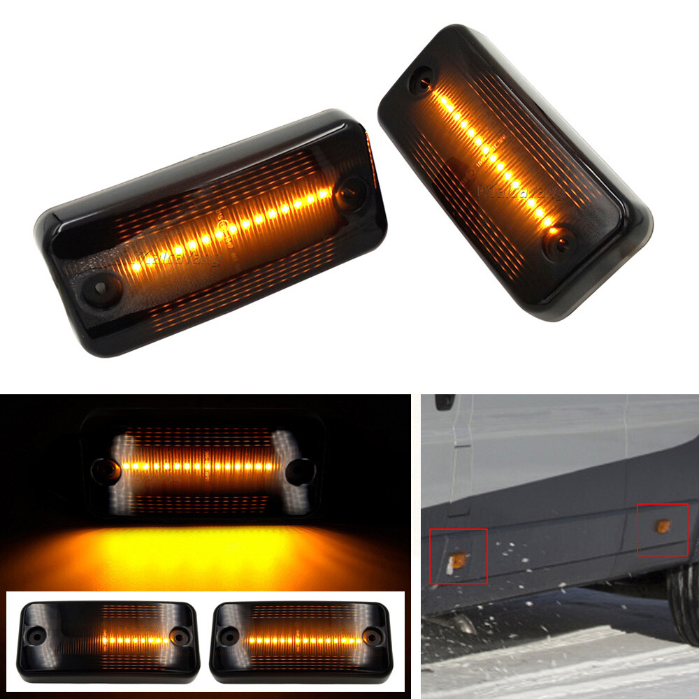 Black LED Turn Signal Side Marker Light For JEEP Cherokee II XJ 1986