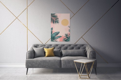 Tropical Palm Sunset Canvas Print, Modern Home Wall Decor Art - Picture 16 of 17
