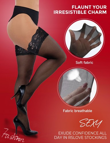 Buauty schwarze Overknee Strümpfe für Damen - Spitzentop Sexy Overknee Höschen... - Bild 4 von 7
