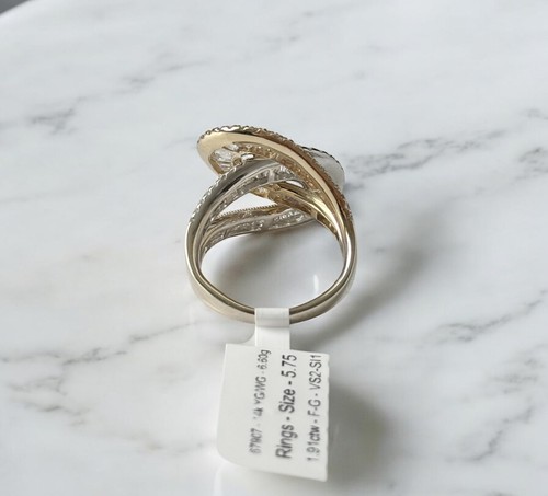 Effy 14k Solid Yellow Gold & Diamond Infinity Loop Ring 1.91ctw - Picture 6 of 6