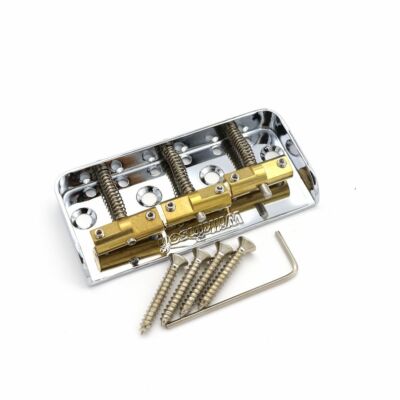 Wilkinson WTBS Short Bridge w/ Compensated Brass Saddles for TL Guitar Chrome
