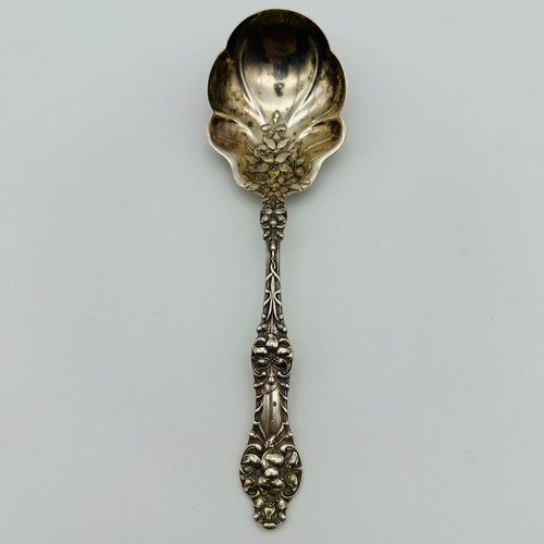 Old Orange Blossom Sterling Silver by Alvin Serving Spoon 7 3/4 inches