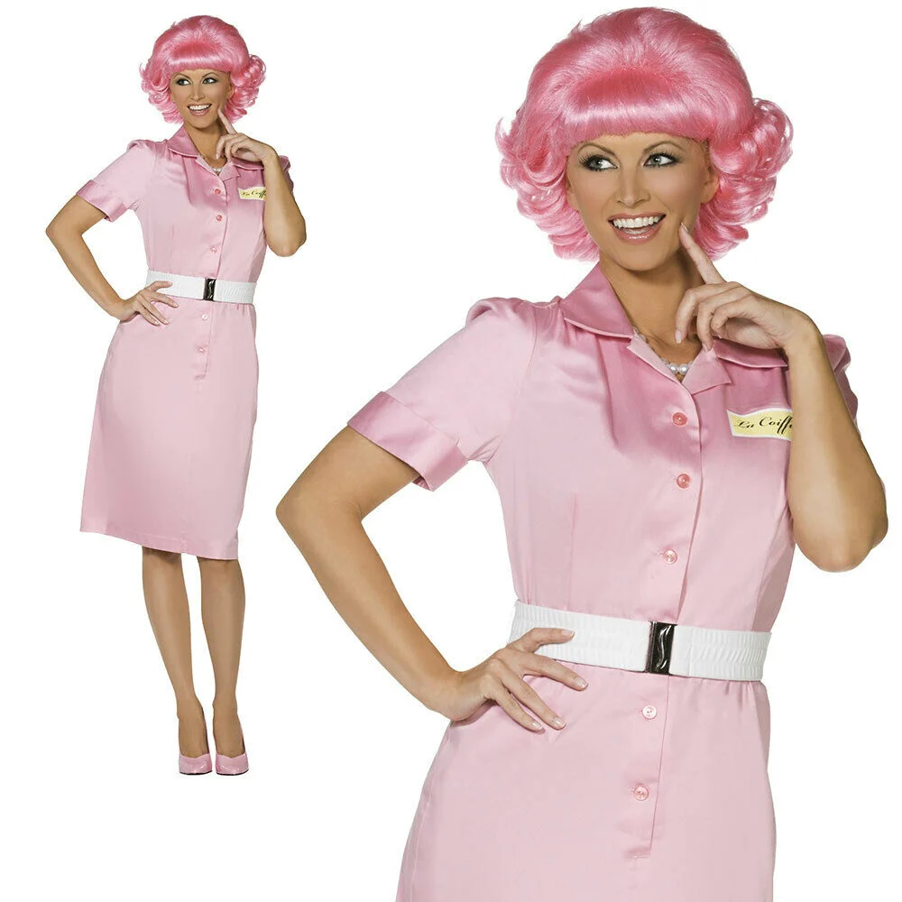 Grease Frenchy Beauty School Drop Out Adult Costume Pink Lady UK 818