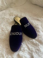 GIUSEPPE ZANOTTI Bonjour Nuit Purple Velvet Mules size 36 US 6