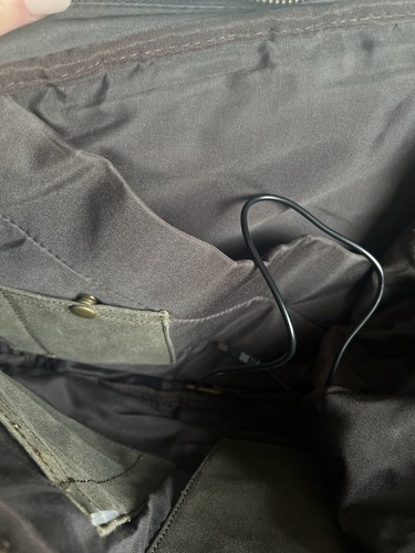Bolso Mensajero Tachuelas de Latón Resistente Caqui Lona Cuero Hebillas Correa Convertible - Imagen 7 de 17