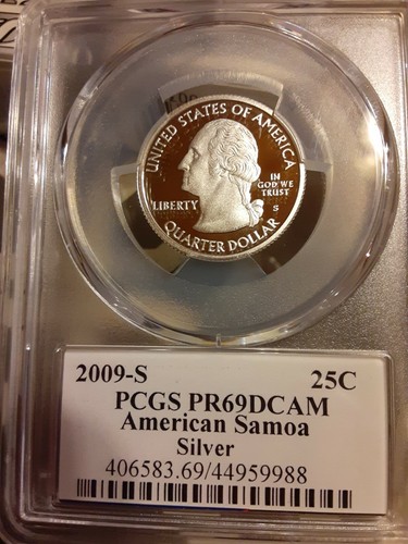 2009 S SILVER PROOF AMERICAN SAMOA TERRITORIES QUARTERPCGS PR69DCAM - Picture 10 of 12