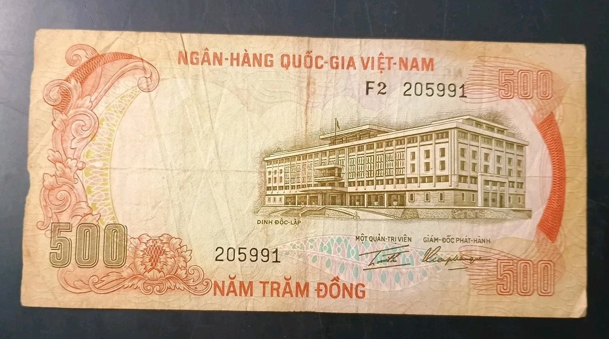 500 ₫ Denomination 1972 Banknote Vietnamese Paper Money for sale