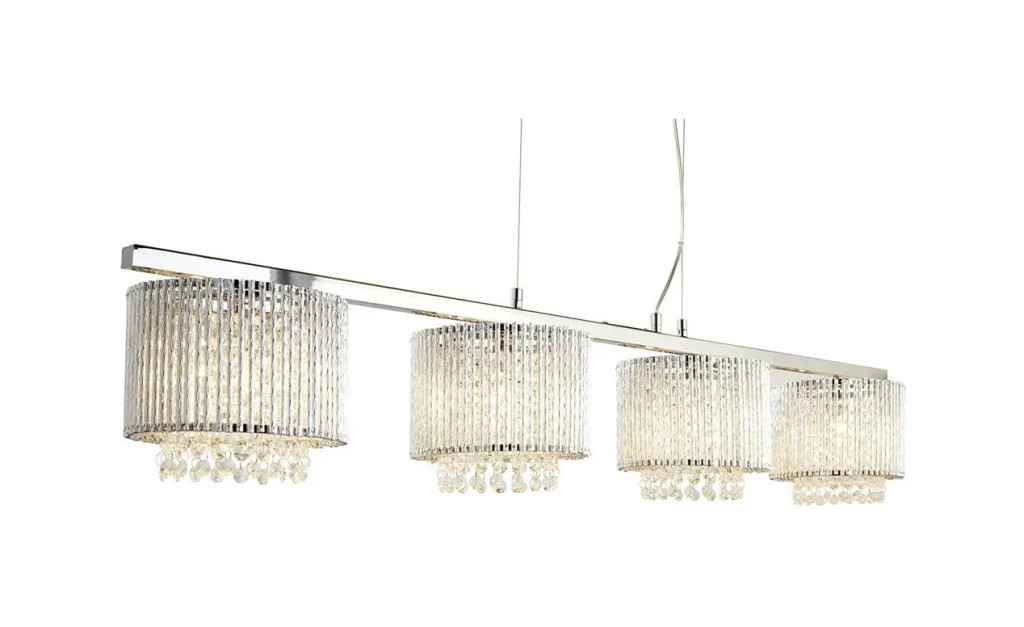 Ceiling Light Silver Elise II 4 Bar Chrome Searchlight 7094-4CC