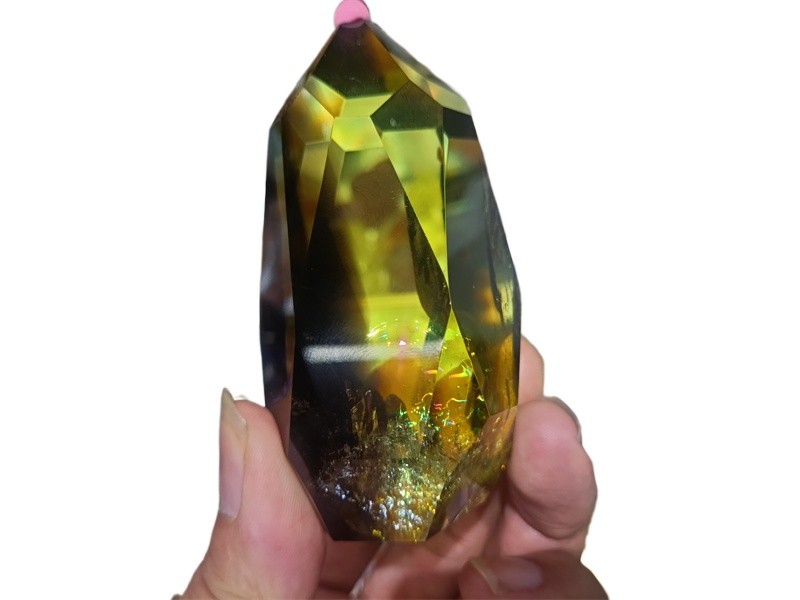 300G Natural Citrine Obelisk Point Quartz Healing Crystal Wand Reiki Polyhedron