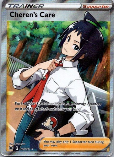 Cheren's Care 168/172 Full Art Ultra Rare Holo Brilliant Stars