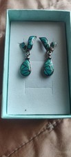 Signed Turquoise Earrings 