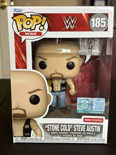Funko Pop! WWE Stone Cold Steve Austin #185 "What?" LE 9500 In Box