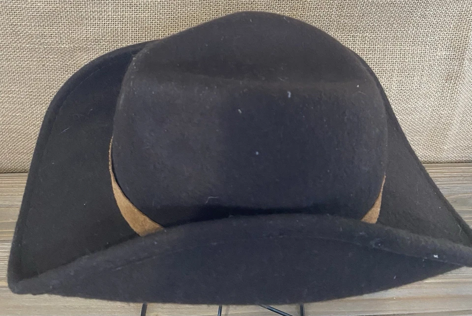 Sombrero de vaquero marrón niño pequeño lana pura elegante Foto 2 de 4